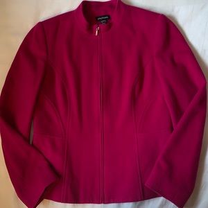 Fuchsia 🇨🇦 Cashmere Blend Collarless Lined Blazer/Jacket EUC